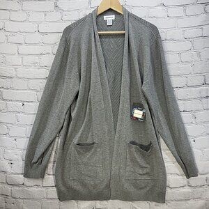 Stitchcount Sweater Womens Plus Sz 2X Gray Cardigan with Pockets New with Tags